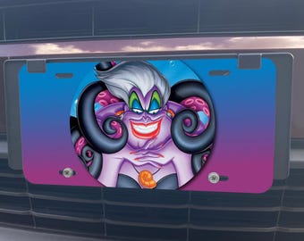 Ursula, Villanos de Disney, Etiqueta de coche de Disney, Matrícula