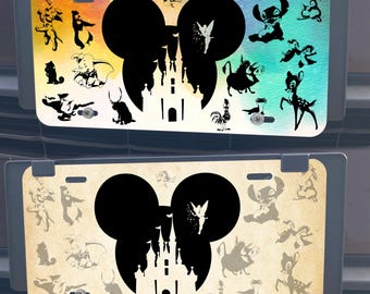 Matrícula de animales de Disney, decoración para coche con orejas de Mickey, etiqueta para coche, accesorios para coche