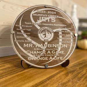 Custom Volleyball Coach Gift Wood and Acrylic Plaque, A Good Coach Can Change a Game, End of Season Gift