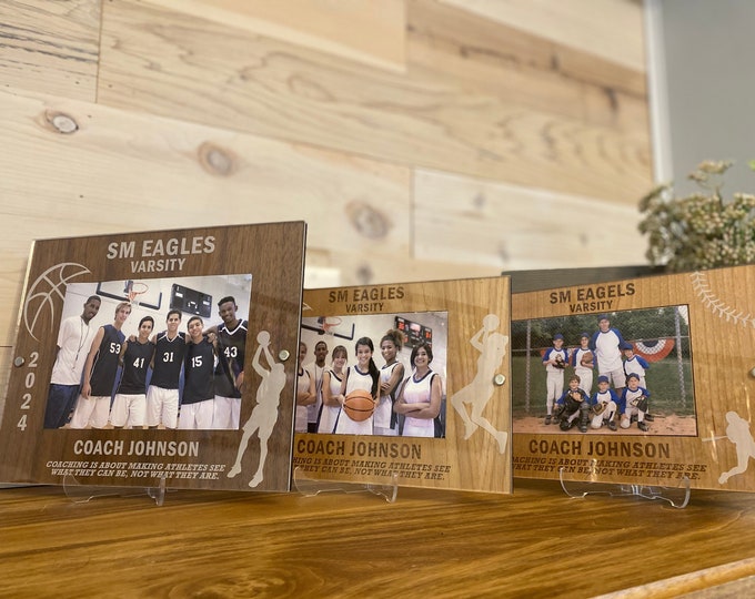 Personalized Wood Acrylic Sports Picture Frame
