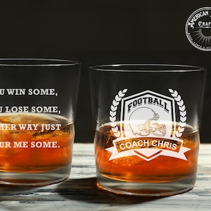 Personalized Football Coach Whiskey Glass, End of Season Gift, Team Sport gift