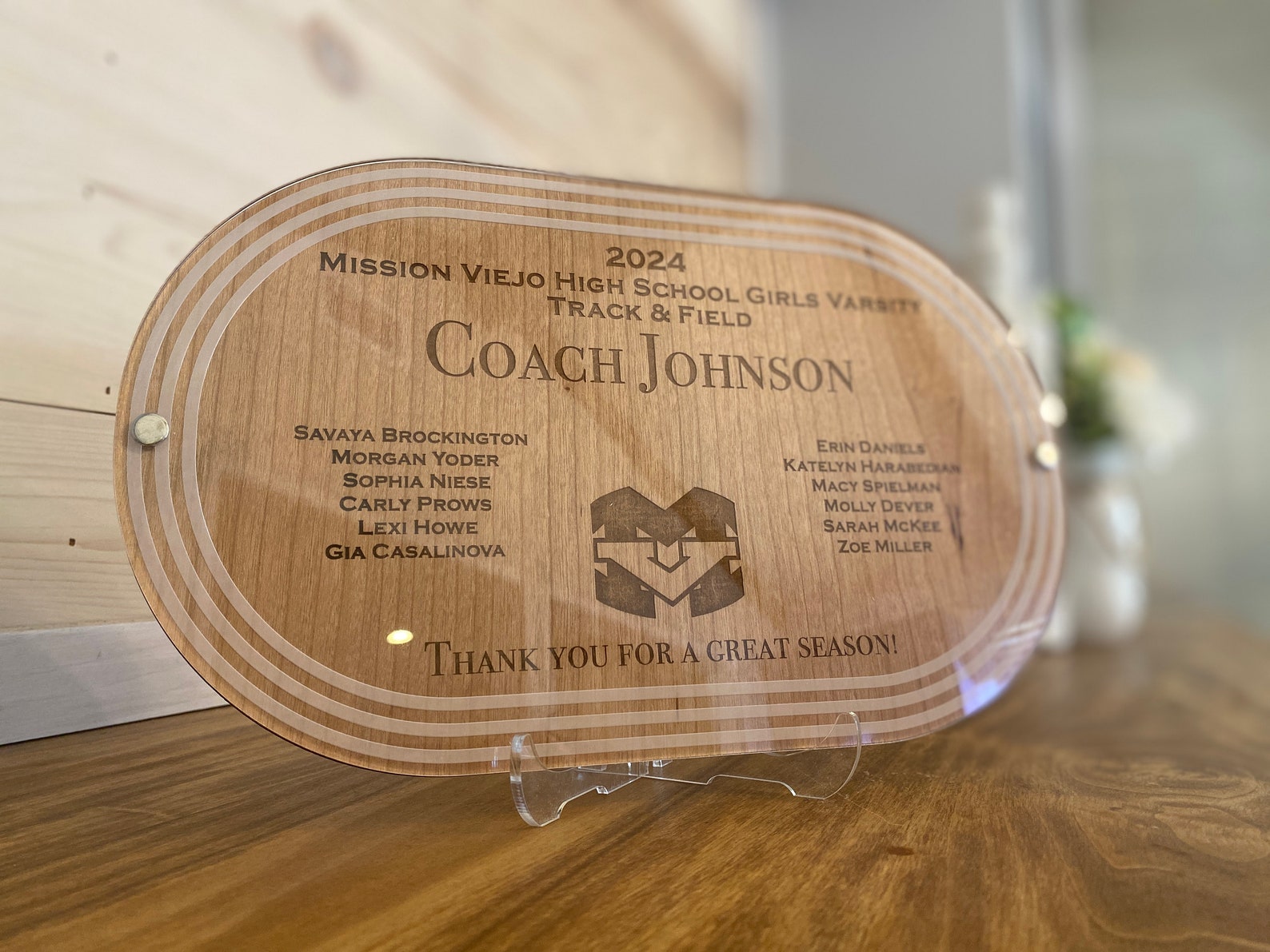 Personalized Wood Acrylic Track Coach Plaque, Gift for Track Coach, End ...
