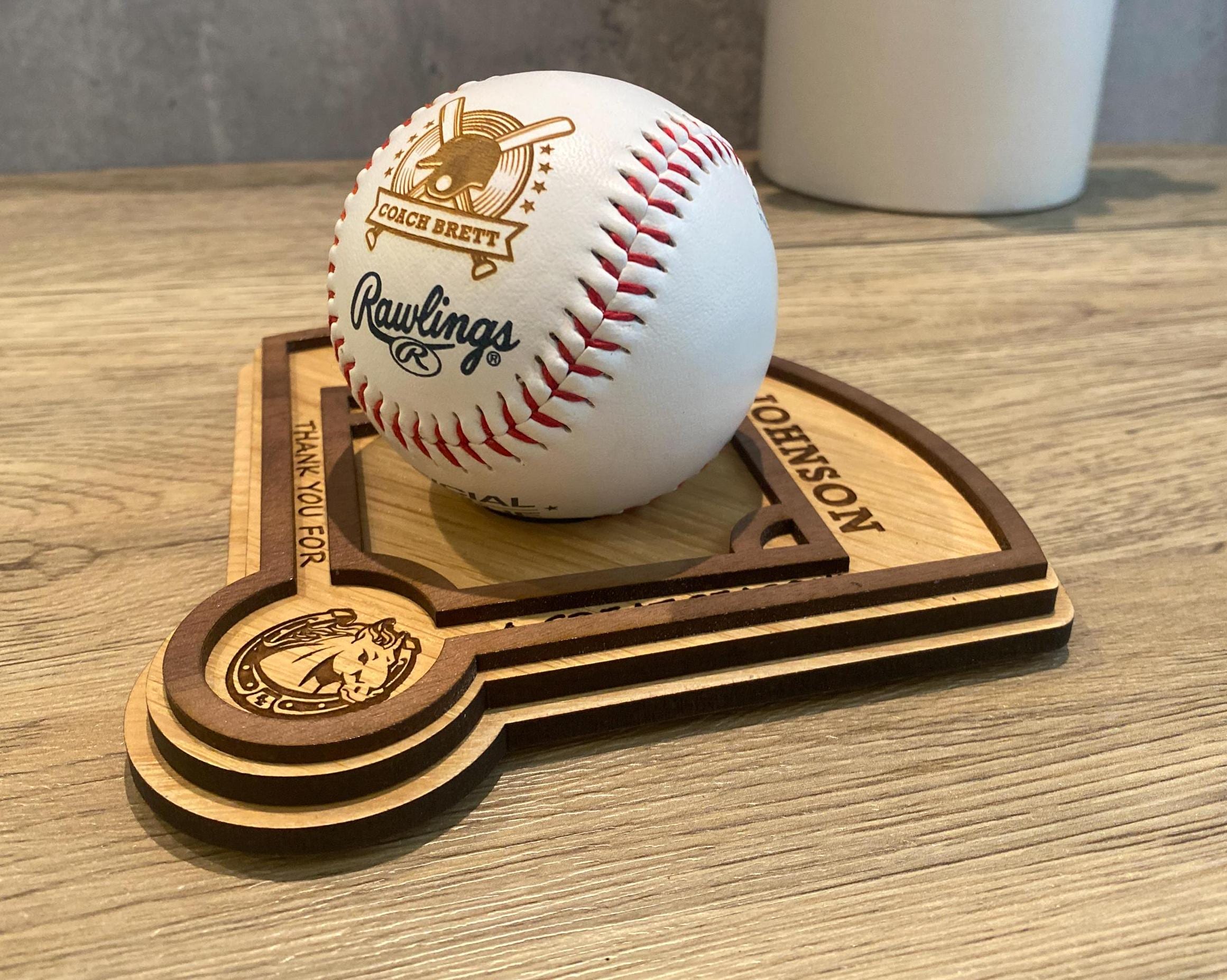 Custom Baseball/Softball Ball or Display, End of Season Gift, Baseball Banquet, Field layered base