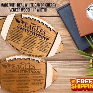 Football Coach Plaque, Thank you for a Great Season, Team Gift for Coach, End of Season Gift