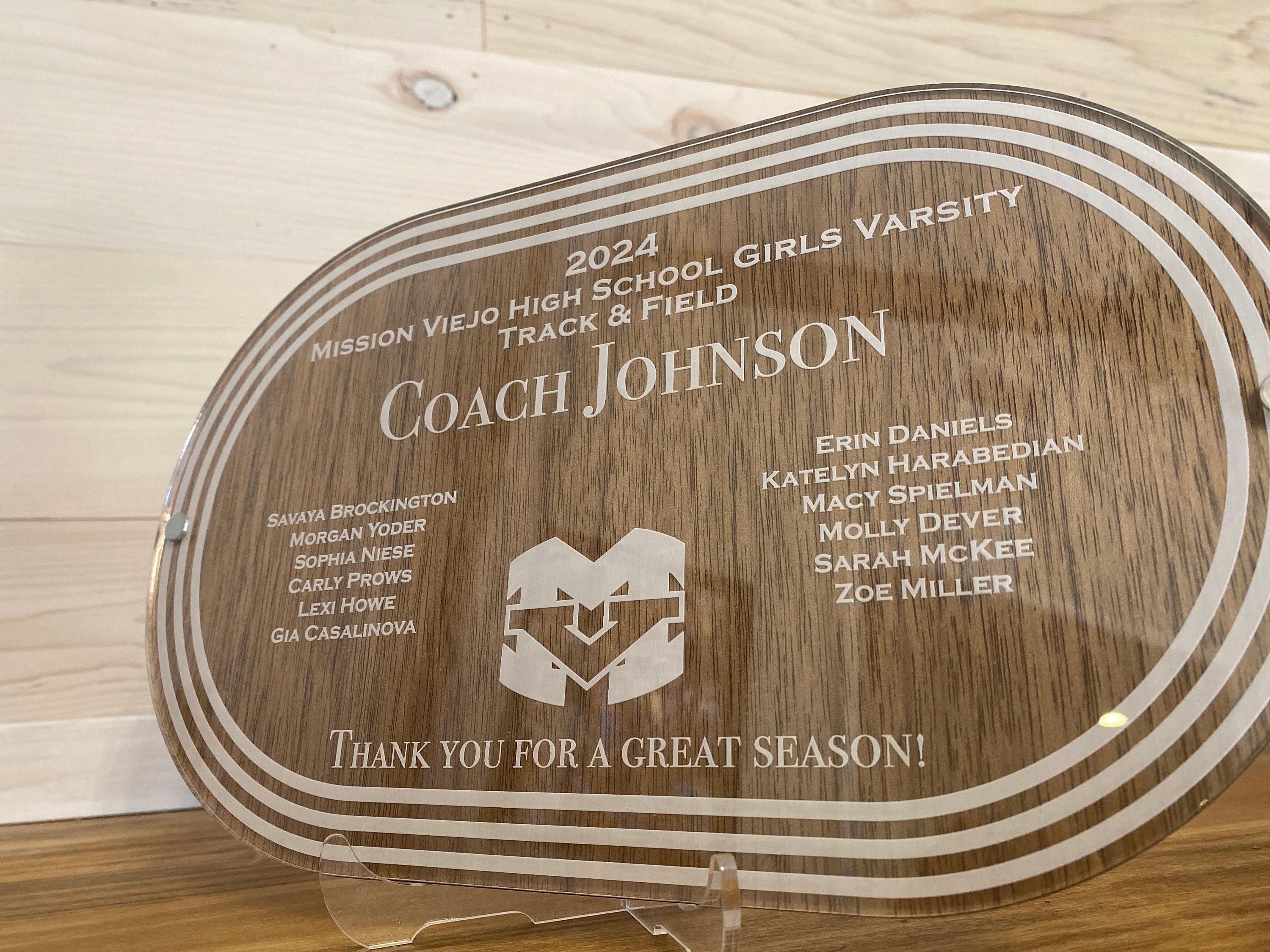 Personalized Wood Acrylic Track Coach Plaque, Gift for Track Coach, End ...