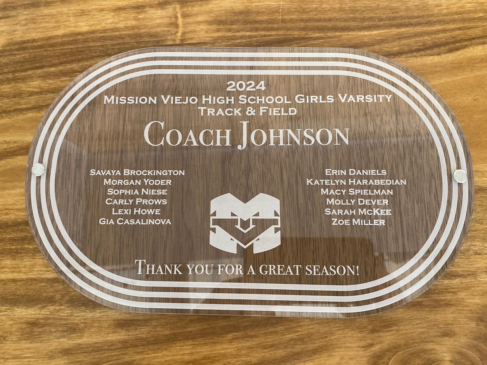 Personalized Wood Acrylic Track Coach Plaque, Gift for Track Coach, End ...