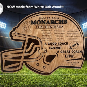 Custom Engraved Football Coach Plaque, Thank you Gift