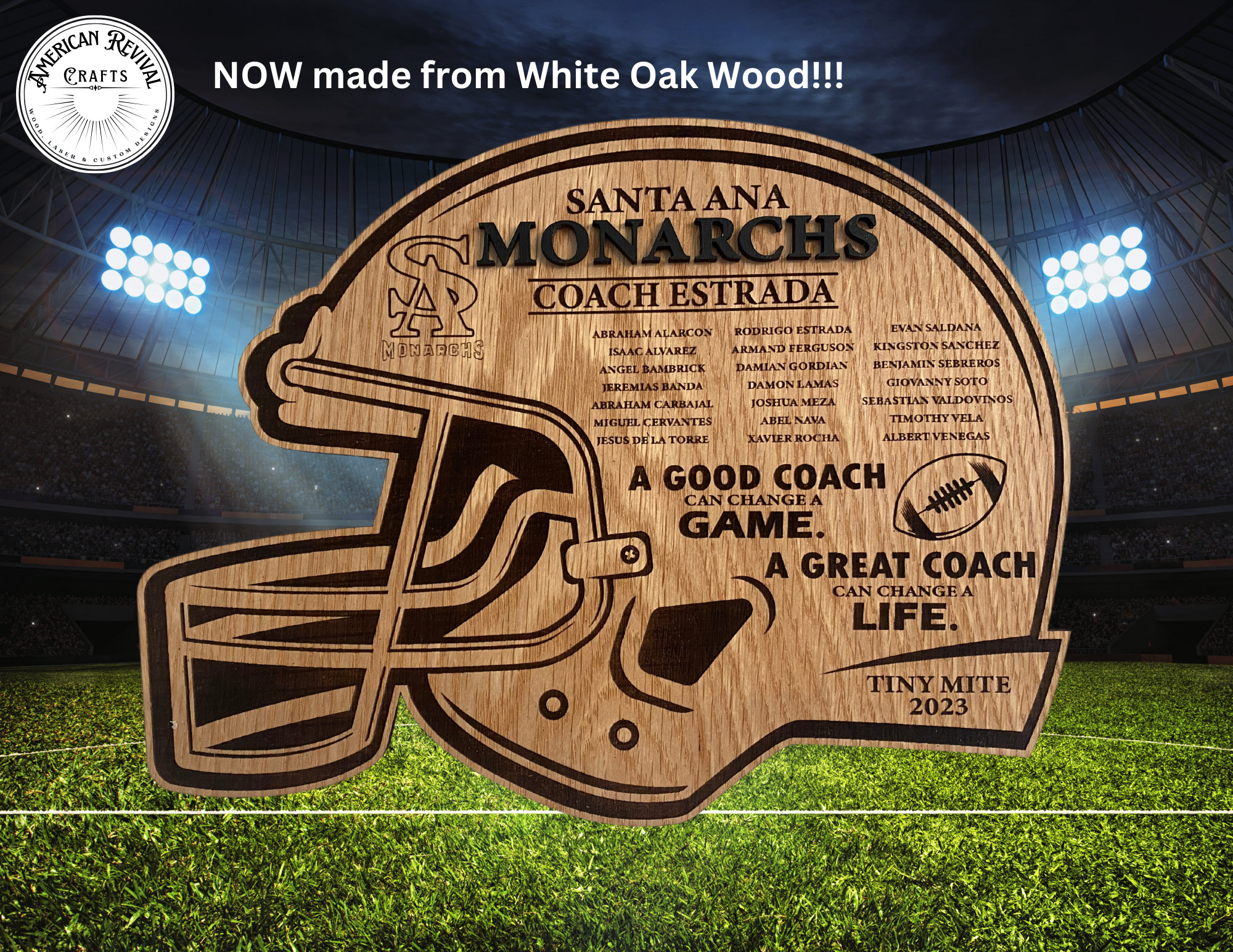 Custom Engraved Football Coach Plaque, Thank you Gift