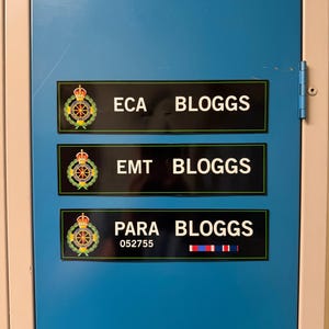 Personalised Magnetic Ambulance Locker Name Tape