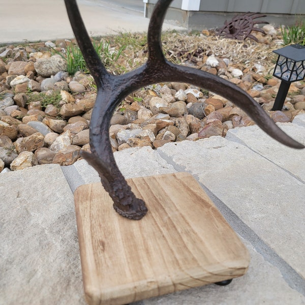 Metalized Elevated Whitetail Antler jewelry / ring holder (Bronzed & oxidized) RUSTIC boho authentic 6"x6"