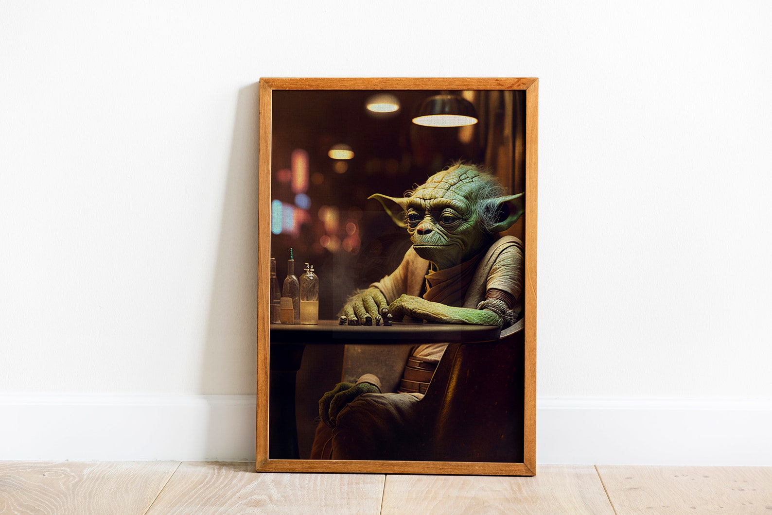 Yoda Star Wars in Bar Retired Old and Smoking Star Wars Etsy