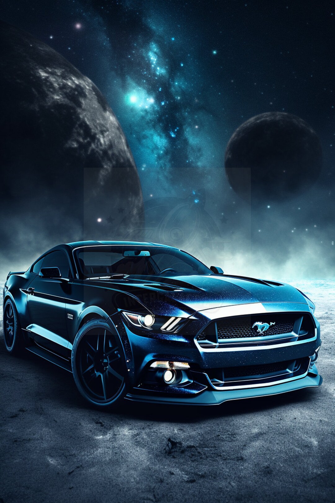 Interstellar Dominator Mustang on Alien Terrain Art Print Etsy