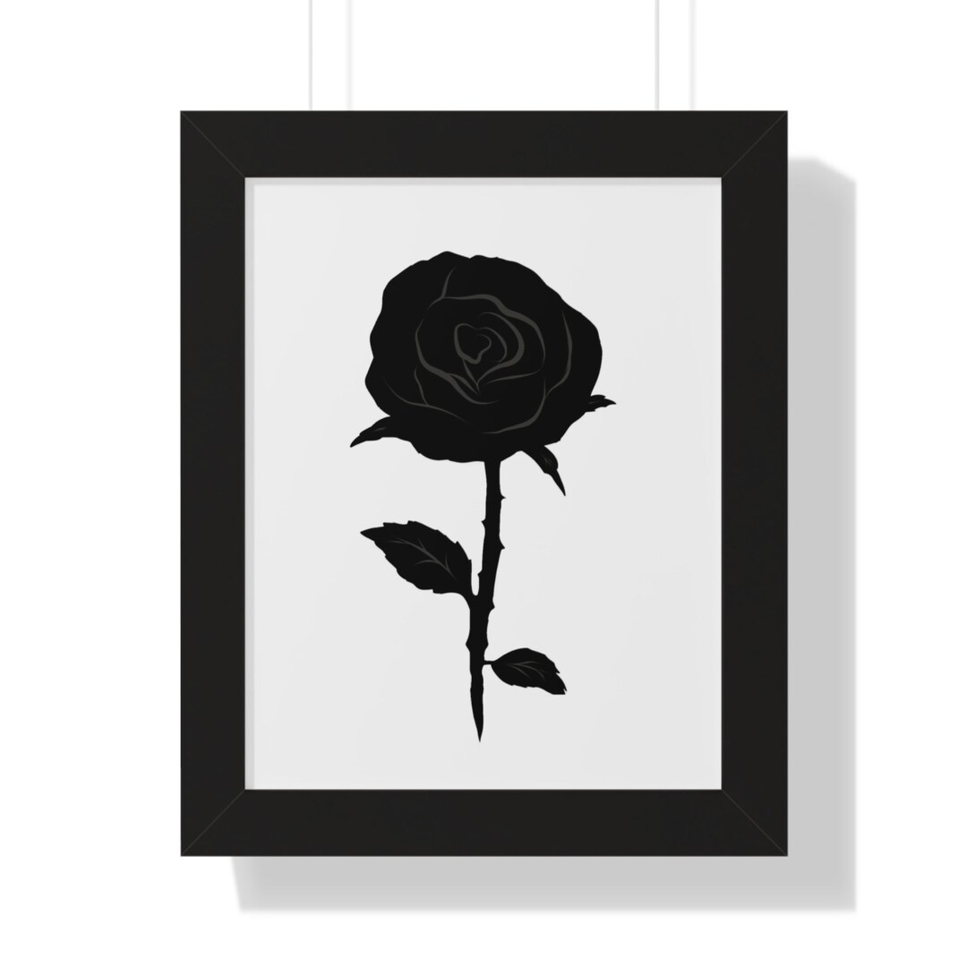 Black Rose Wall Art Black Rose Print Black Flower Wall Art Etsy