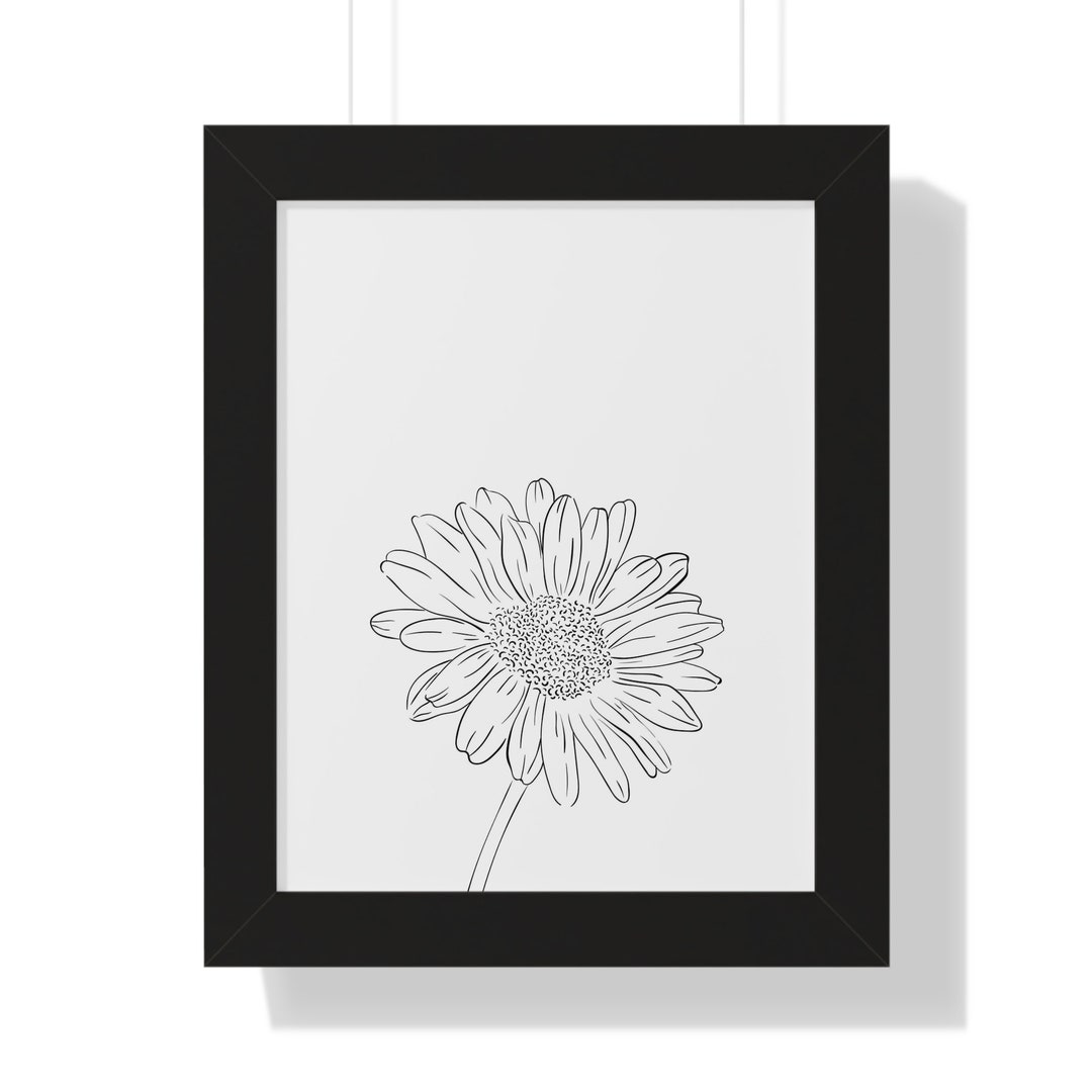 Daisy Wall Art Daisy Line Art Daisy Flower Wall Art Daisy Etsy