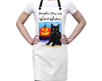 Pumpkin Pies and Wicked Whiskers Halloween Apron: A Bewitching Halloween Culinary Adventure!