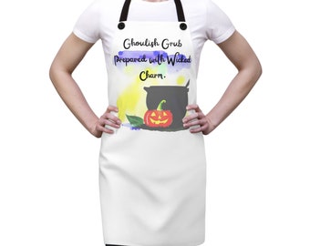 Ghoulish Grub with Wicked Charm Halloween Apron: Hauntingly Delicious Halloween Creations!