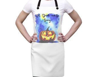 Eat, Drink, and Be Scary Halloween Apron: A Pumpkin-Spiced Halloween Spectacle!