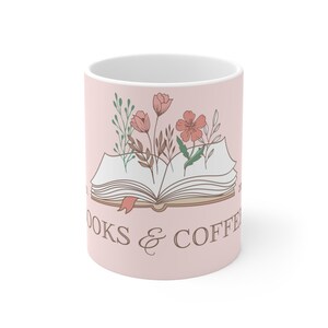 Books and Coffee Mug, Book Lover Mug, Literary Mug, Library Mug, Coffee Lover Gift, Reading Mug