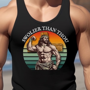 Camiseta engraçada para levantamento de peso, Camiseta engraçada para academia Jesus, Mais inchado que você, Você levanta peso, mano? Você levanta peso, Presente engraçado para atleta, Cristão