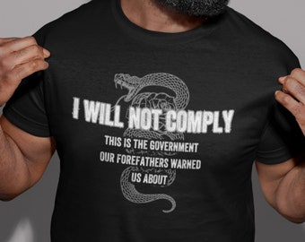 Ich werde nicht einhalten, Verschwörung Shirt, Trump, denken, während es noch legal ist, Ihre Regierung lügt Sie Shirt, Awake Shirt, Werbung