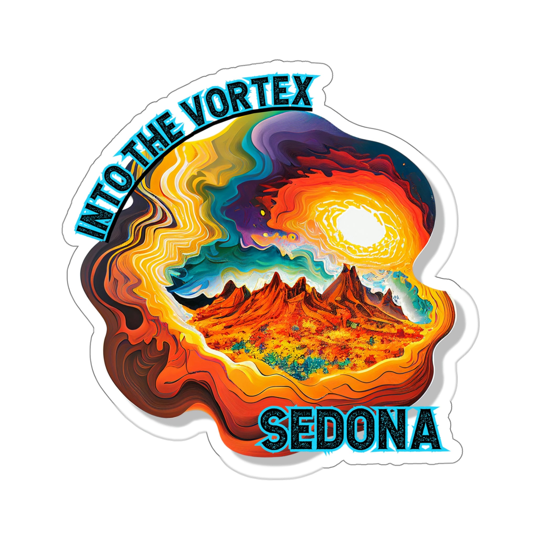Sedona Sticker, Sedona Vortex Hiking Sticker, Psychedelic Desert ...