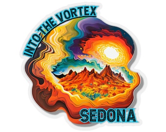 Sedona Sticker, Sedona Vortex Hiking Sticker, Psychedelic Desert Adventure, National Park Sticker, Wilderness Sticker