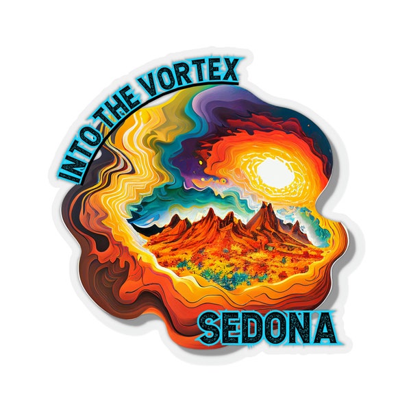 Sedona Sticker, Sedona Vortex Hiking Sticker, Psychedelic Desert Adventure, National Park Sticker, Wilderness Sticker