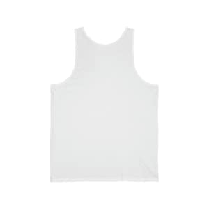 May include: A plain white tank top with a scoop neck and sleeveless design. The garment is made of a soft, lightweight fabric, perfect for layering or warm weather. The tank top is a versatile basic.
