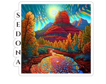 Copy of Sedona Sticker, Desert adventure sticker, Cathedral Rock Sticker, Hiking sticker, Desert Painting, National Park Sticker, Various Si