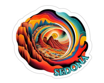 Sedona Sticker, Desert adventure sticker, Cathedral Rock Sticker, Hiking sticker, Desert Painting, National Park Sticker, Various Sizes