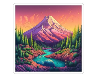 Shasta Sticker, Outdoor Sticker Mount Shasta, Hiking Sticker Waterproof, Nature Sticker, Vintage Mountain Bumper Sticker
