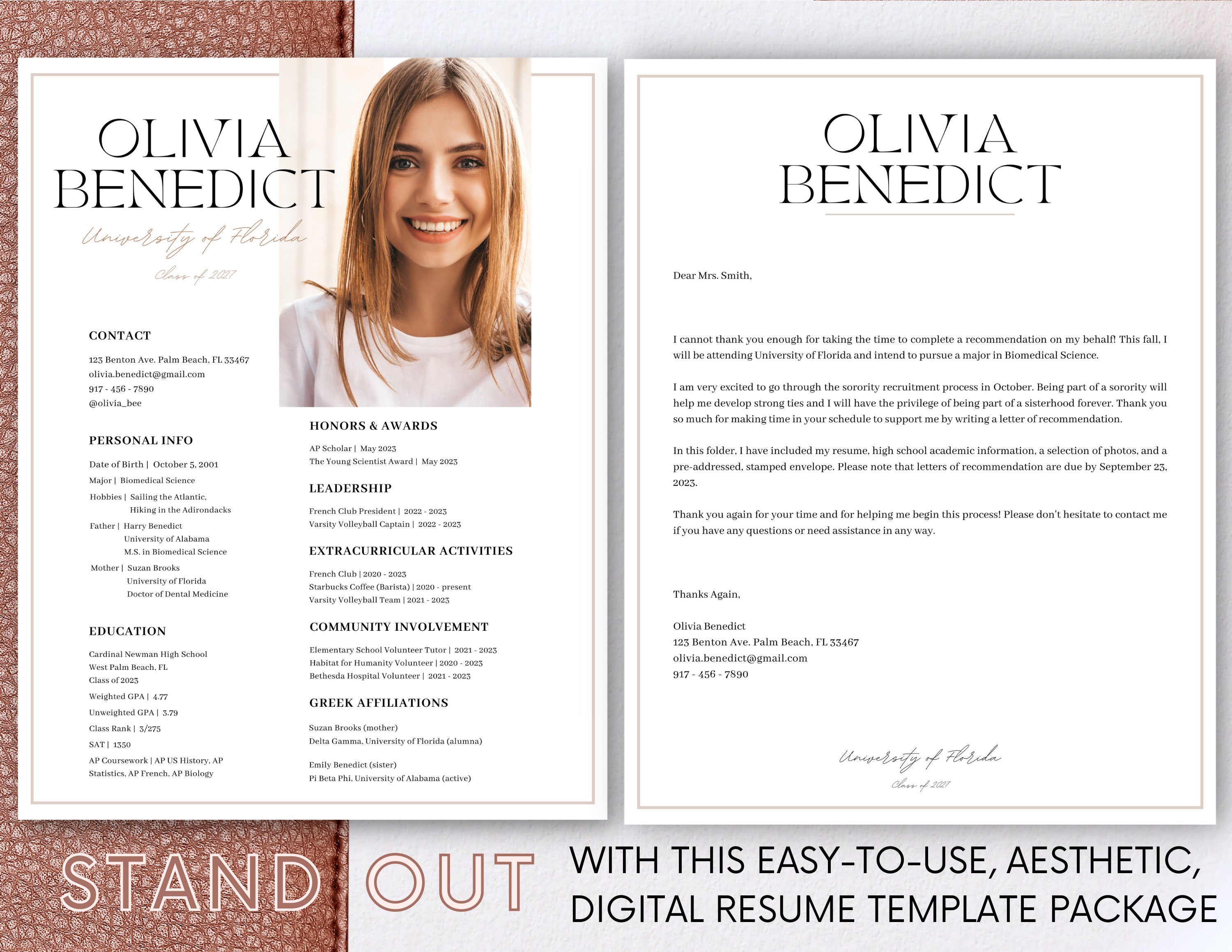 Sorority Resume Template With Photo - Il Fullxfull.5161789473 Gtcq 