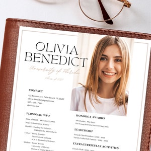 Sorority Resume Template with Photo; Rush Resume Template and Cover Letter; Cute Modern Social Sorority Resume Canva; Editable Rush Kit