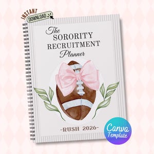 2026 Sorority Einstellungsplaner; Sorority Rekrutierung Organisations-Tool; Digitaler Rush Wochenplaner für Schwesternschaften; Bearbeitbare Canva Vorlage