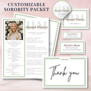 Plantilla personalizable para paquete de reclutamiento de hermandades verdes, diseño elegante y editable, currículum digital, carta de presentación, pegatinas y nota de agradecimiento.