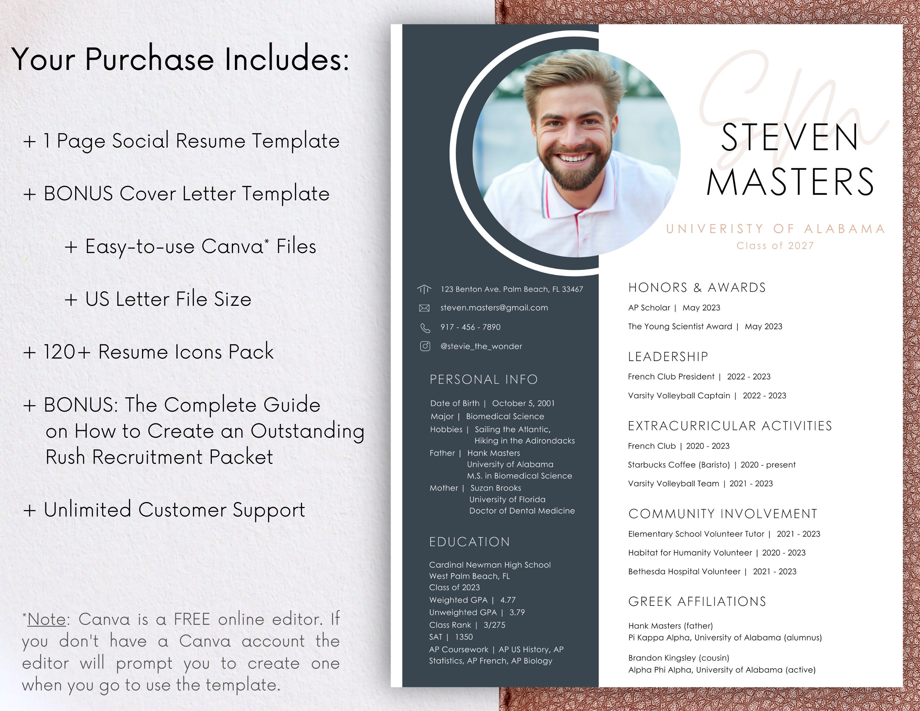 Fraternity Resume Template With - Il Fullxfull.5114487124 Fm71 