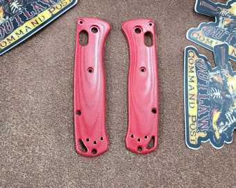 G-10 Scales for Benchmade Mini Bugout Knife - Red - Contoured