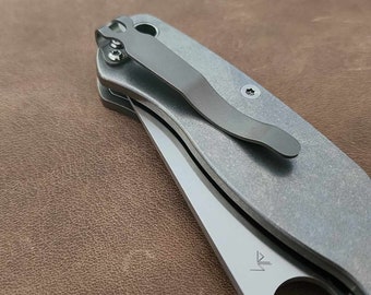 Universal Titanium Pocket Clip - Deep Carry - Bead Blasted Finish (choose long or short clip)