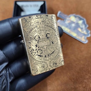 Aztec Laser Engraved Brass Lighter! Made in the USA! Double sided!