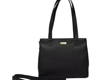 Black Pebble Grain Real Leather Crossbody Shoulder Bag - Classic Chic for Everyday Glam-Debra Bag by Assots of London