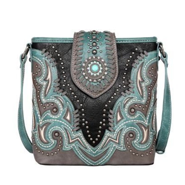 Western Concealed Carry Crossbody Bag-Southwest Cut-Out Collection Shoulder Bag-Montana West Concho Firearm Tote-Various Colors