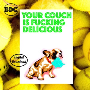 Printable Dog Thank You Card, Printable Birthday Card Funny, Digital Birthday Card from Dog, 5x7 Greeting Card, Printable Envelope