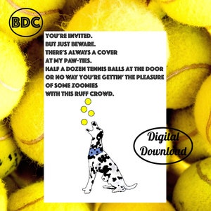 Printable Dog Greeting Card, Dog Party Invite, Printable Birthday Card Funny, Digital Card from Dog, 5x7 Greeting Card, Printable Envelope
