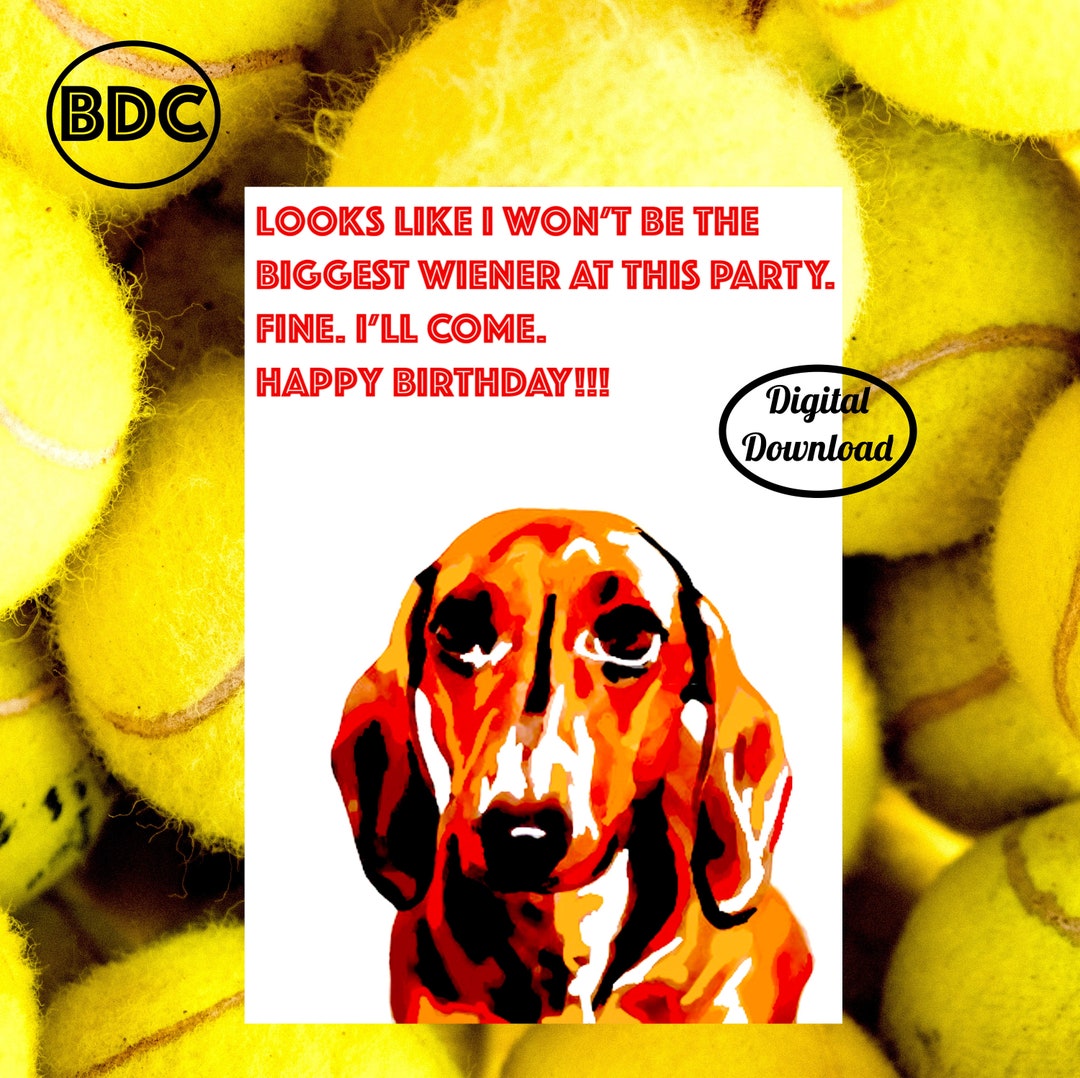Printable Dog Greeting Card, Printable Birthday Card Funny, Digital ...