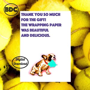 Printable Dog Thank You Card, Printable Birthday Card Funny, Digital Birthday Card from Dog, 5x7 Greeting Card, Printable Envelope