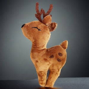 Hand-Sewn Fawn Little deer Cuddly Pillow Plush - Soft Toy and Charming Decoration for Kids' Room