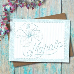 Hawaiiaanse Mahalo-kaart, Hawaiiaanse bedankkaart, tropische dankbaarheidskaart, briefpapier Island Vibe, waarderingskaart