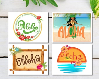 Hawaiian Aloha Notecard Set: Tropical Floral Thank You Cards
