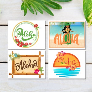 Hawaiian Aloha Notecards, Island Vibe Thinking Of You Cards, Tropical Stationery Gift, Floral Thank You Cards, Fun Blank Notecard Set