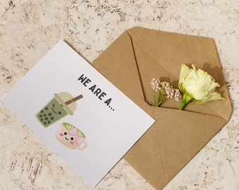 Fun Couples Matcha Greeting Card - Friendship Card, Anniversary Card, I Love You Card, Just for Fun Card